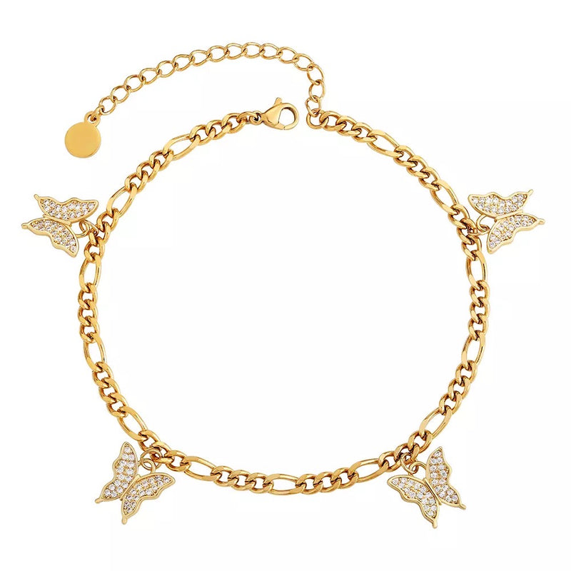 Butterfly Figaro Charm Anklet