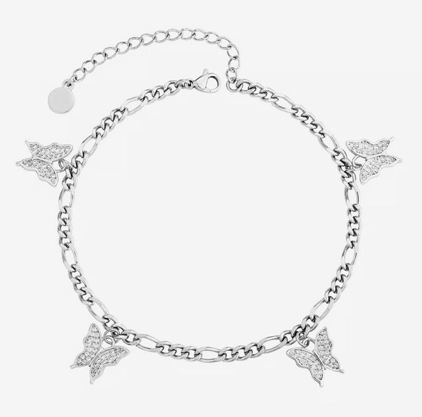 Butterfly Figaro Charm Anklet