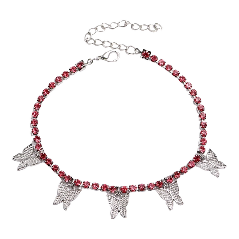 5 Charm Butterfly Tennis Anklet